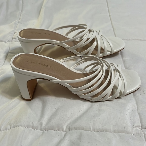 Maurices white strappy block heels - Picture 2 of 4